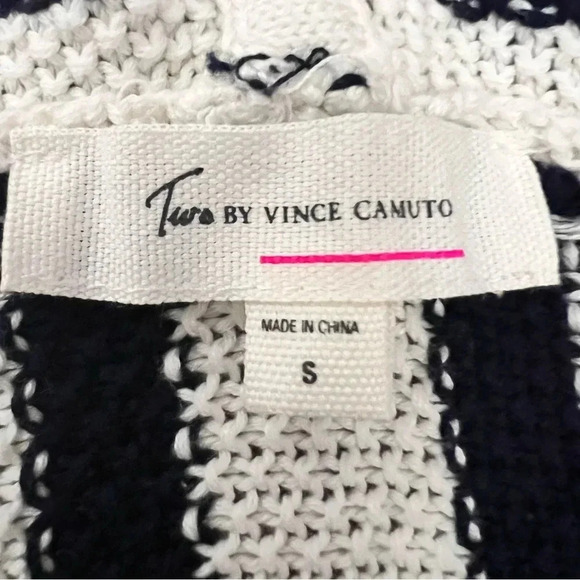 Vince Camuto Stripe Knit Cozy Comfy Hoodie - Picture 4 of 6